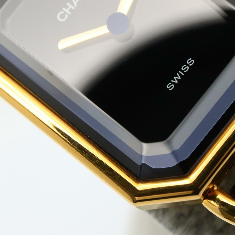 香奈兒 Premiere M 系列腕錶，鍍金，配皮錶帶，黑色，女士款，H0001-5