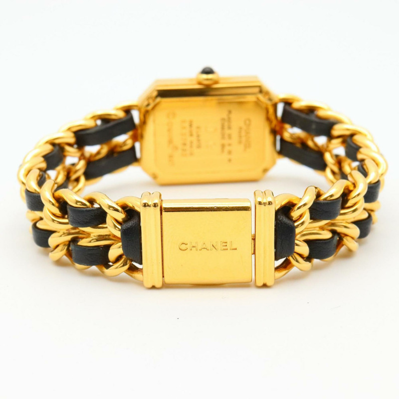 香奈兒 Premiere M 系列腕錶，鍍金，配皮錶帶，黑色，女士款，H0001-6