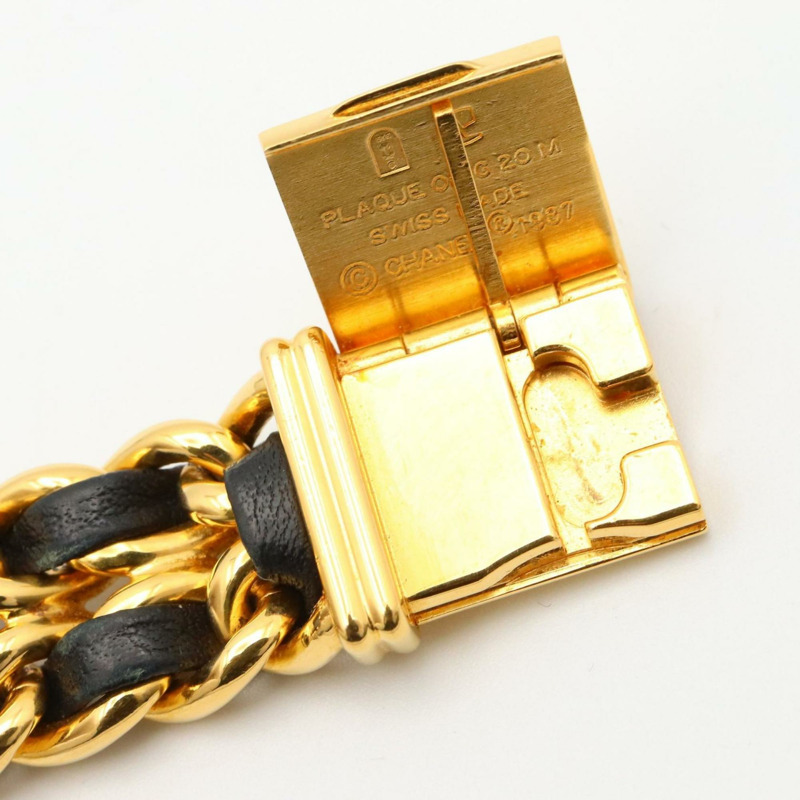 香奈兒 Premiere M 系列腕錶，鍍金，配皮錶帶，黑色，女士款，H0001-11