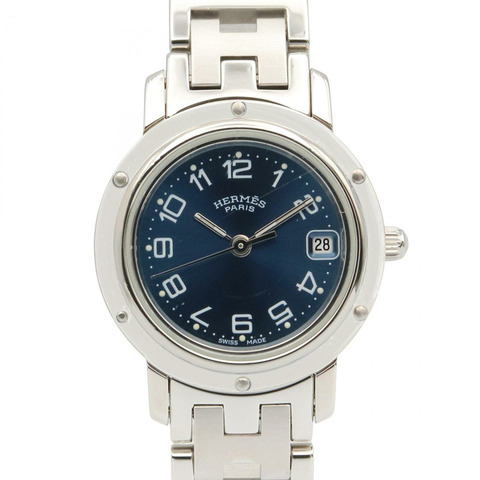 愛馬仕 Clipper 系列腕錶，不鏽鋼材質，女士款，藍色，CL4.210