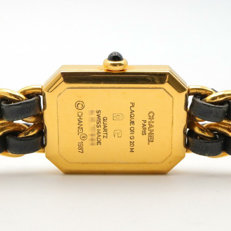 香奈兒 Premiere M 系列腕錶，鍍金，配皮錶帶，黑色，女士款，H0001-4