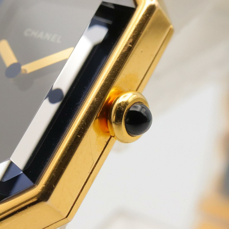 香奈兒 Premiere M 系列腕錶，鍍金，配皮錶帶，黑色，女士款，H0001-5