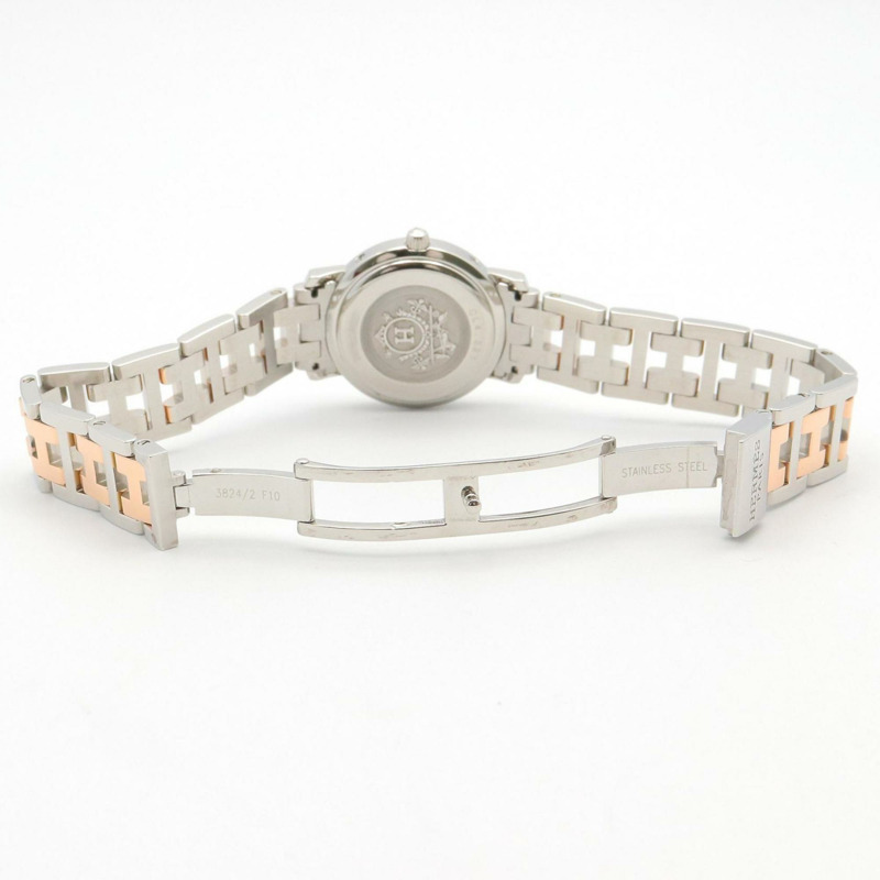 愛馬仕 Clipper Nacrée 女士腕錶，不鏽鋼材質，PGP 錶盤，粉紅色，CL4.221-3