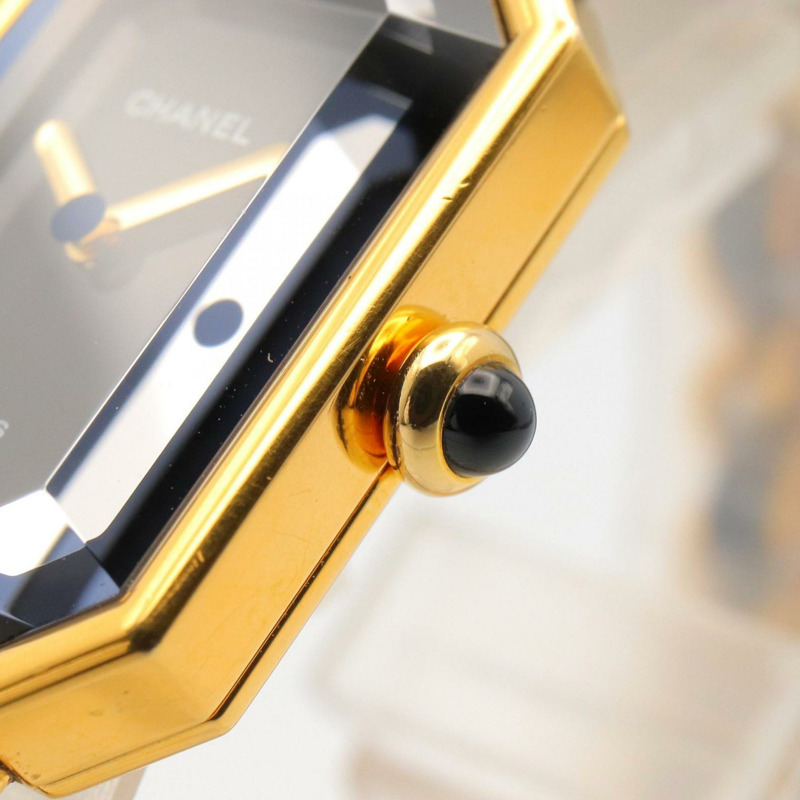 香奈兒 Premiere S 女士腕錶,鍍金,配皮錶帶,黑色,H0001-5