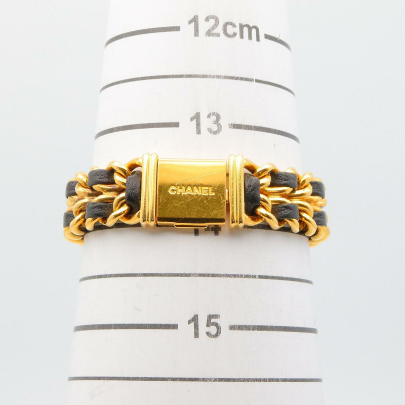 香奈兒 Premiere S 女士腕錶,鍍金,配皮錶帶,黑色,H0001-6