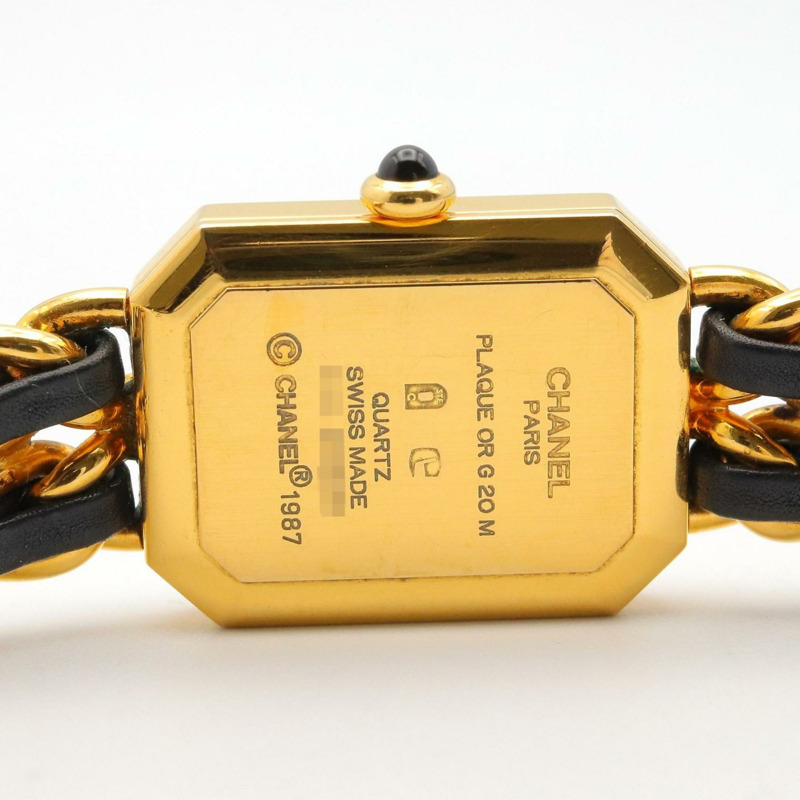 香奈兒 Premiere M 系列腕錶，鍍金，配皮錶帶，黑色，女士款，H0001-3