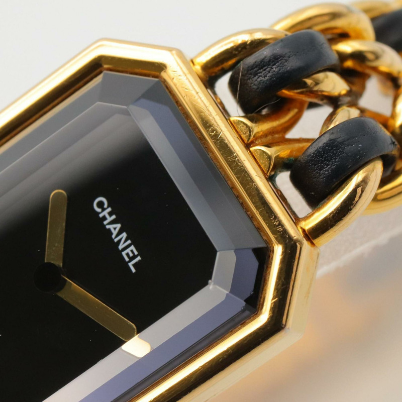 香奈兒 Premiere M 系列腕錶，鍍金，配皮錶帶，黑色，女士款，H0001-8