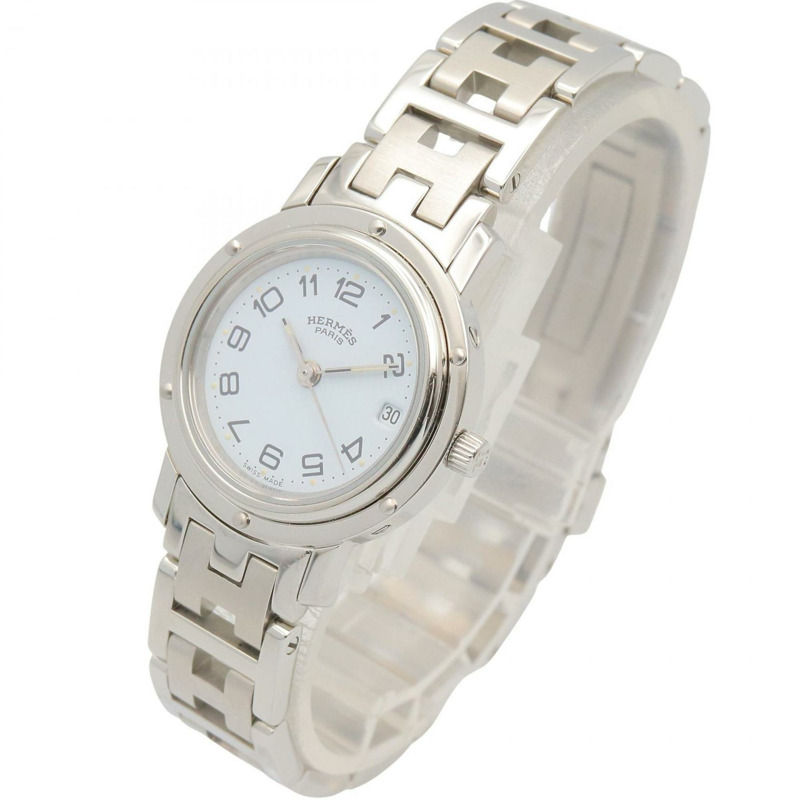 愛馬仕 Clipper 系列腕錶,不鏽鋼材質,女士款,白色,CL3.210-1