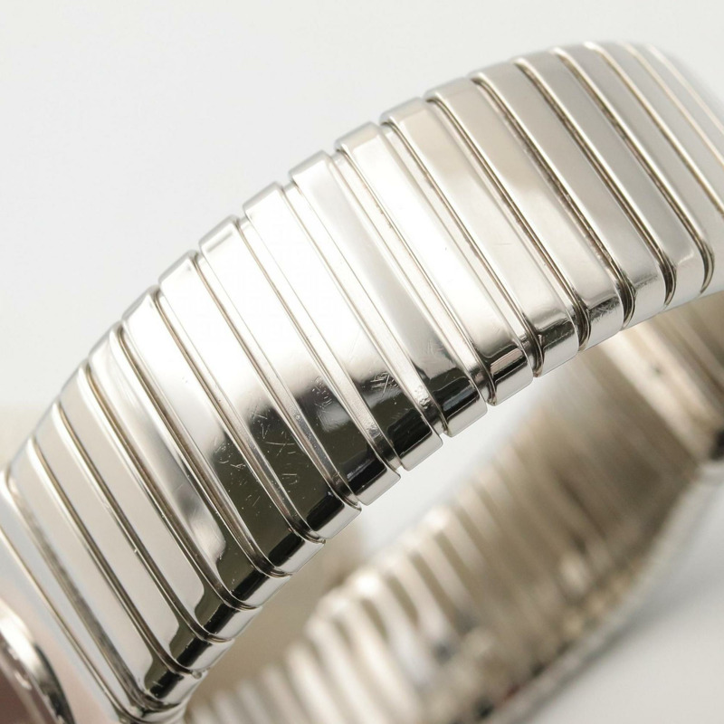 寶格麗 Tubogas 系列腕錶，不鏽鋼材質，女士款，黑色，BB232TS-13