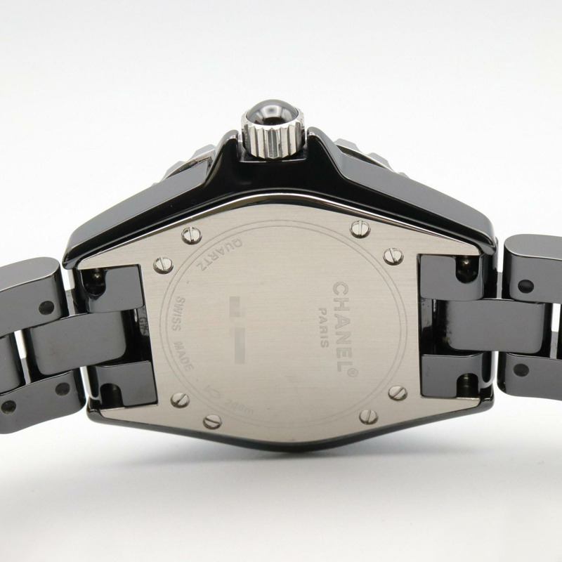 香奈兒 J12 12P 鑽石腕錶,陶瓷錶殼,鑲鑽,女士款,黑色,H1625-4