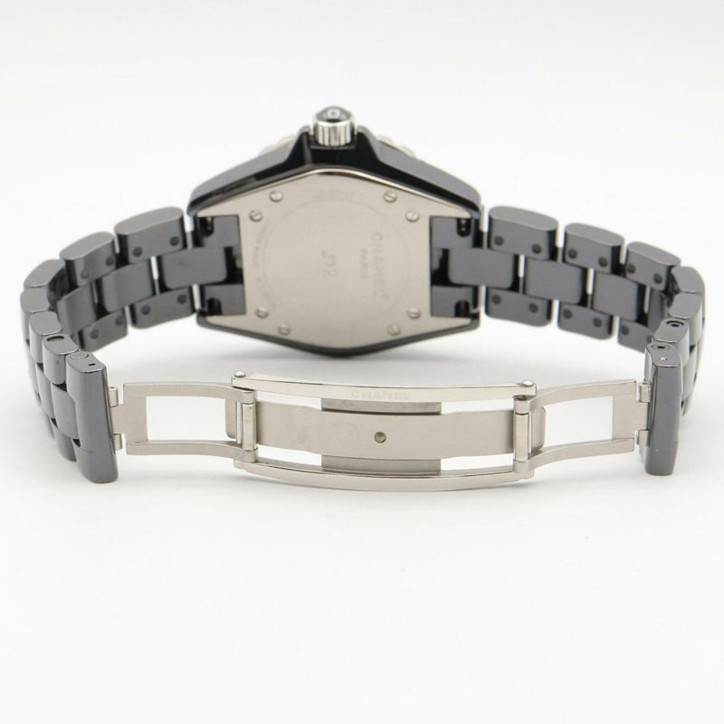 香奈兒 J12 十週年紀念款陶瓷祖母綠腕錶,女士,黑色,H2679-3