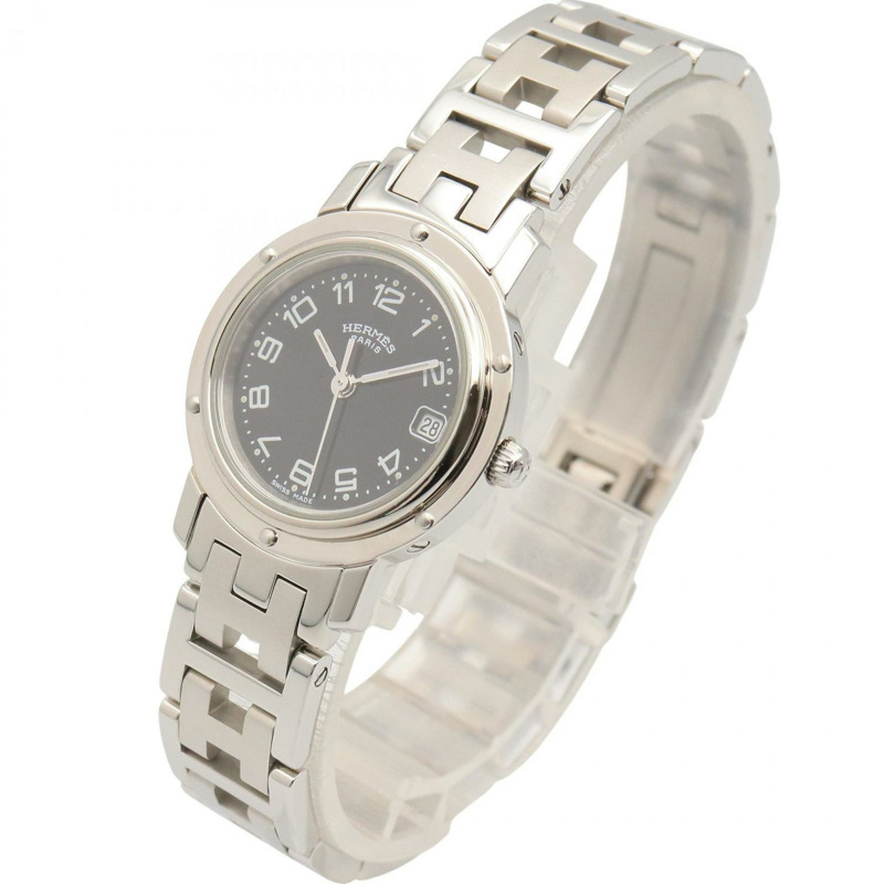 愛馬仕 Clipper 系列腕錶,不鏽鋼材質,女士款,黑色,CL4.210-1