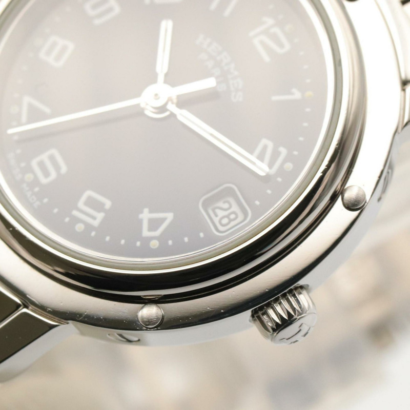 愛馬仕 Clipper 系列腕錶,不鏽鋼材質,女士款,黑色,CL4.210-8