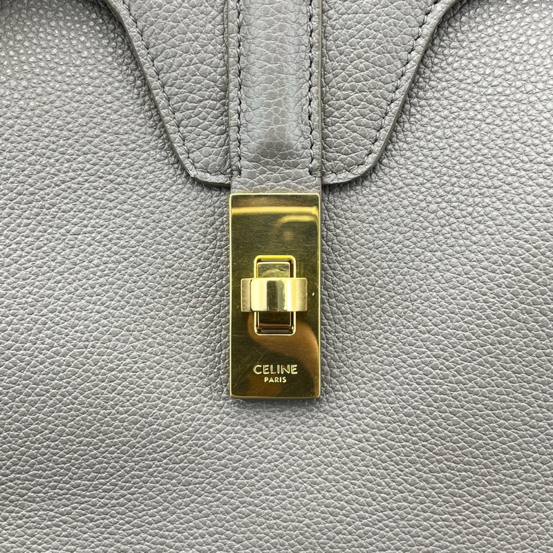 celine賽琳soft16中號灰色荔枝紋/32*23*13cm-4