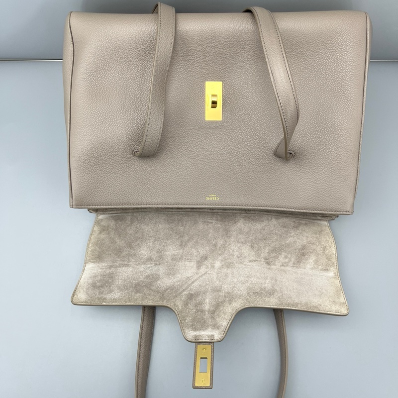 celine賽琳soft16中號灰色荔枝紋/32*23*13cm-6