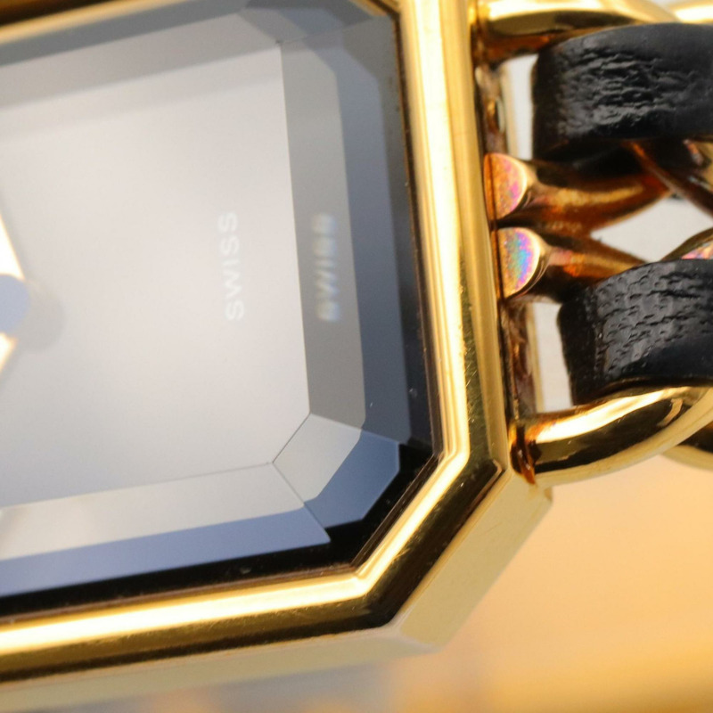 香奈兒 Premiere M 系列腕錶,鍍金,配皮錶帶,黑色,女士款,H0001-10