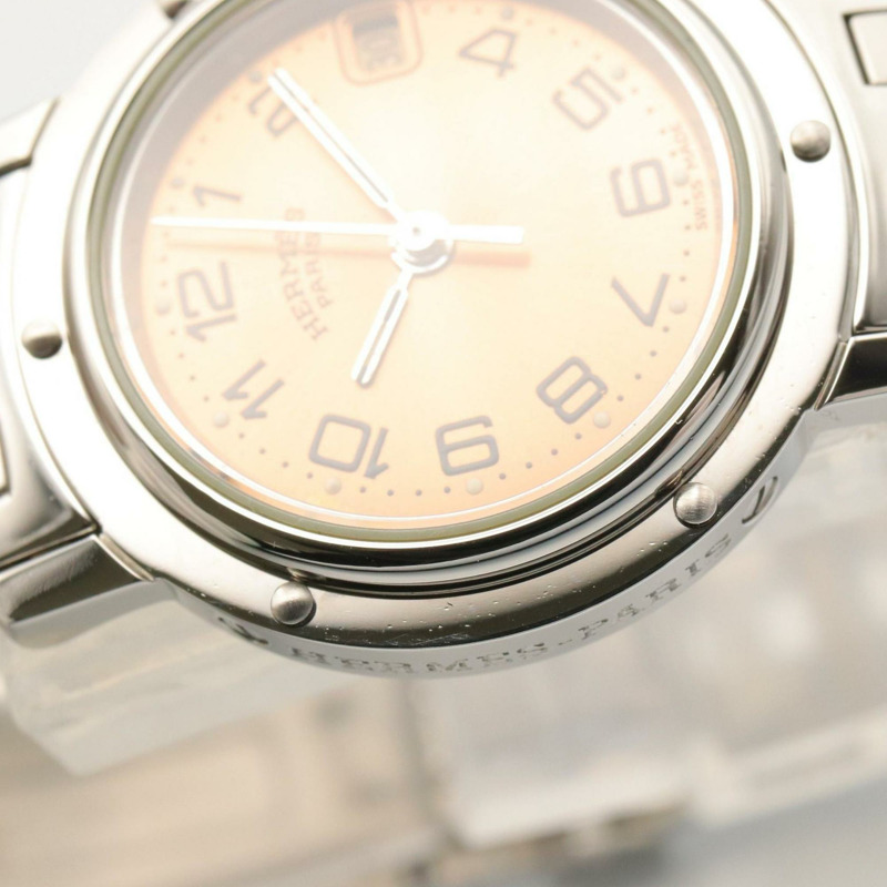 愛馬仕 Clipper 系列腕錶,不鏽鋼材質,女士款,粉紅色,CL4.210-12