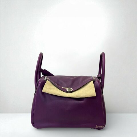 JS0026-Hermes 5L極度紫銀釦evercolor皮lindy30