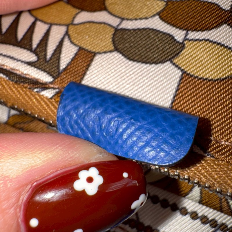 🎉閒置99成新 HERMES Z刻 寶藍色拉鍊絲巾短夾(甜點系列)-20