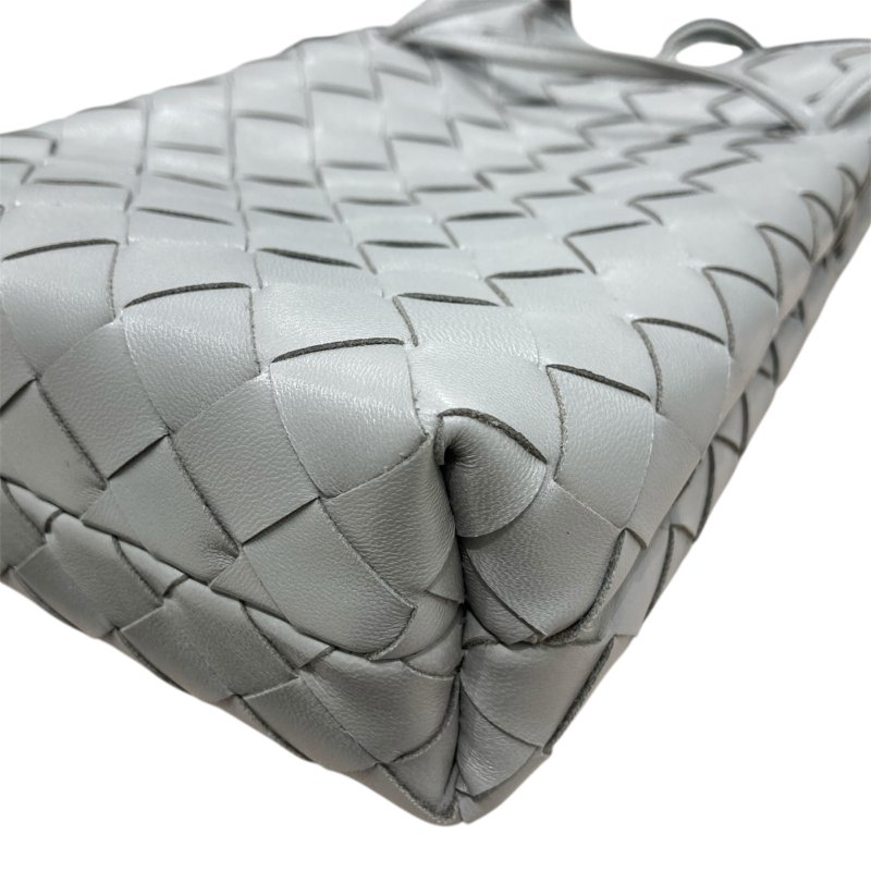 BOTTEGA VENETA 寶緹嘉 INTRECCIATO ANDIAMO PHONE POUCH 編織格紋手機袋 羊皮 灰色 金釦-9