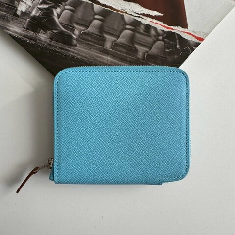 ✨閒置99成新 U刻 Silk in天空藍拉鍊絲巾短夾