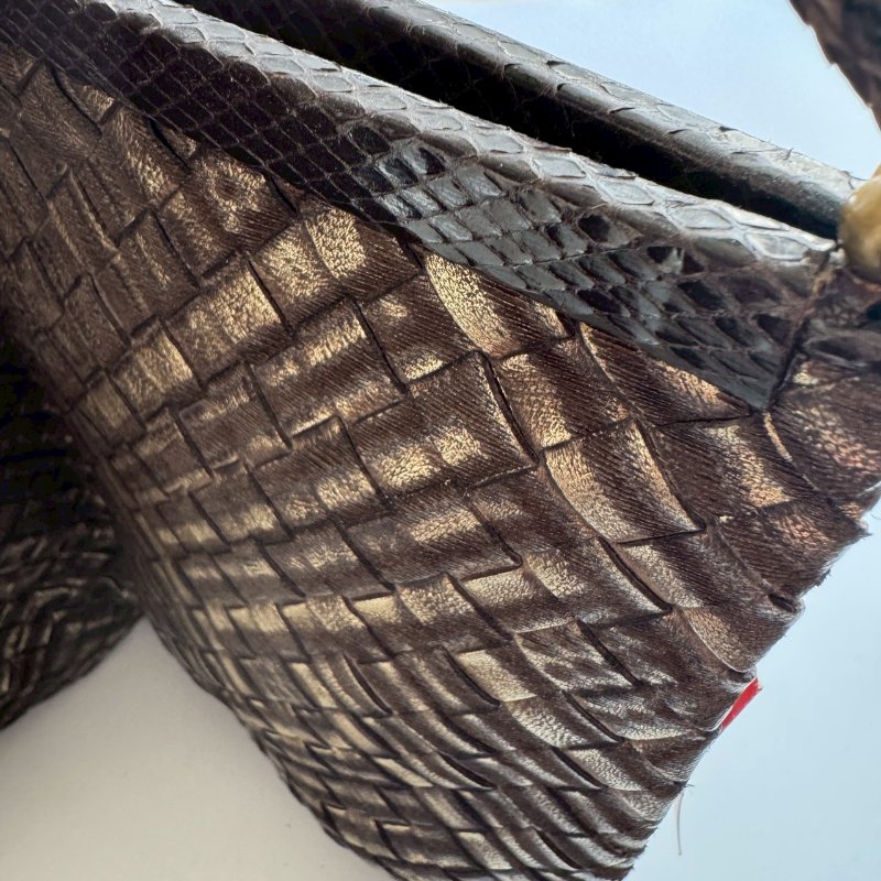 😍絕版隨身小包 BOTTEGA VENETA BV 經典皮革編織金棕色肩背包-16