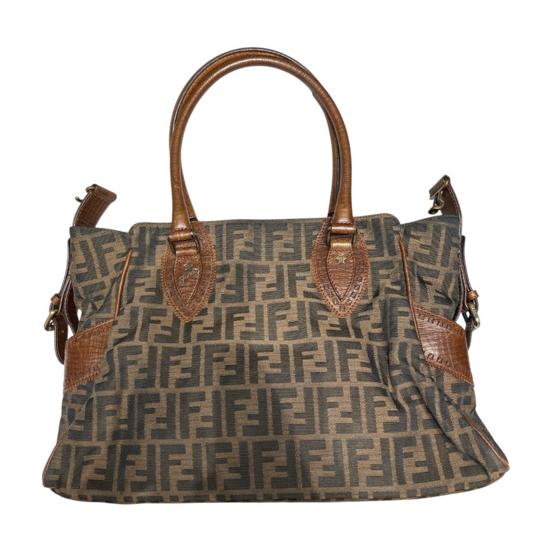 FENDI 芬迪 LOGO手拿包 8BN162 深棕色-1