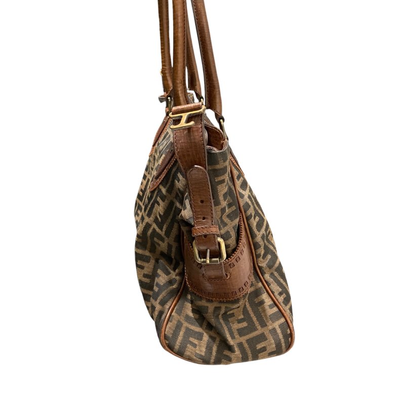 FENDI 芬迪 LOGO手拿包 8BN162 深棕色-5