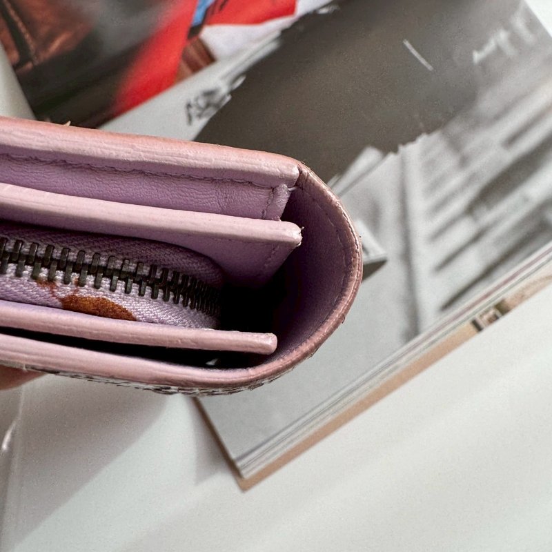 🎆盒子、防塵都有 BV 芋香紫水蛇皮釦式長夾-3