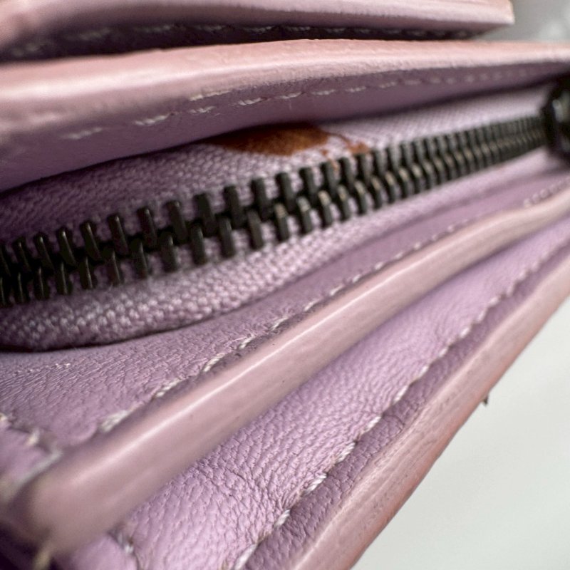 🎆盒子、防塵都有 BV 芋香紫水蛇皮釦式長夾-14
