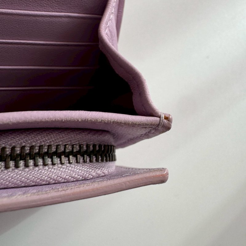 🎆盒子、防塵都有 BV 芋香紫水蛇皮釦式長夾-30