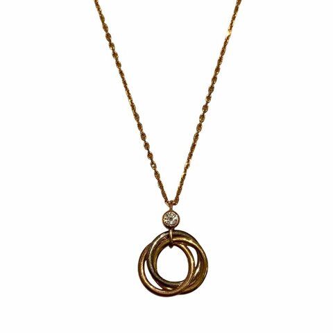 CARTIER 卡地亞 TRINITY NECKLACE 18K 項鍊 YG WG PG 鑽石