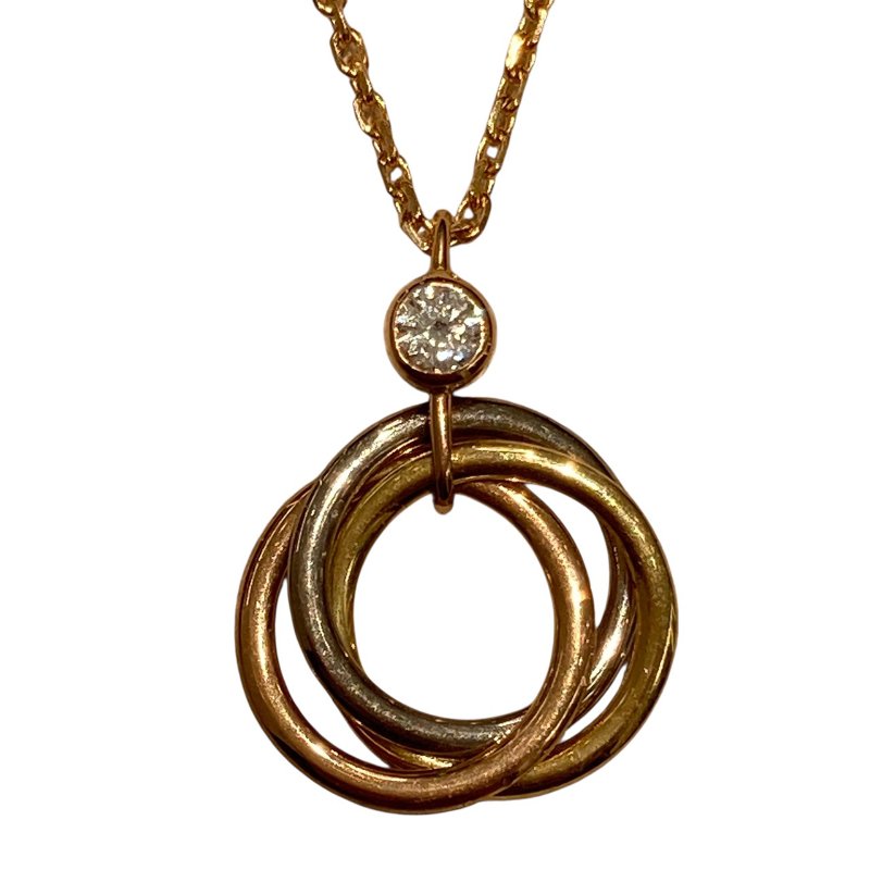 CARTIER 卡地亞 TRINITY NECKLACE 18K 項鍊 YG WG PG 鑽石-1