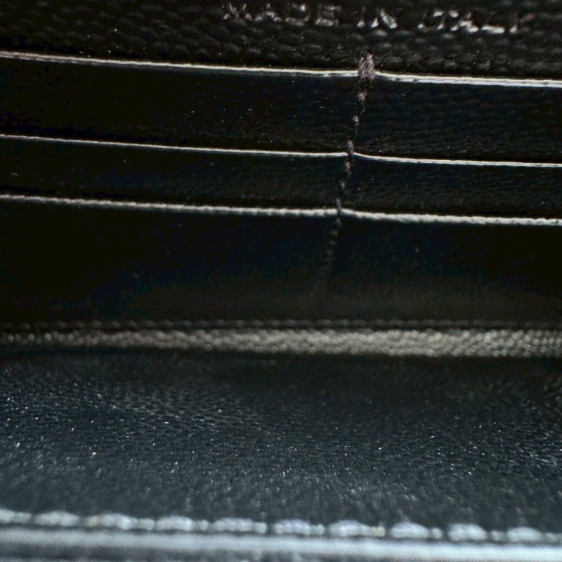 ✨經典熱銷款 YSL 黑色荔枝皮拉鍊長夾-13