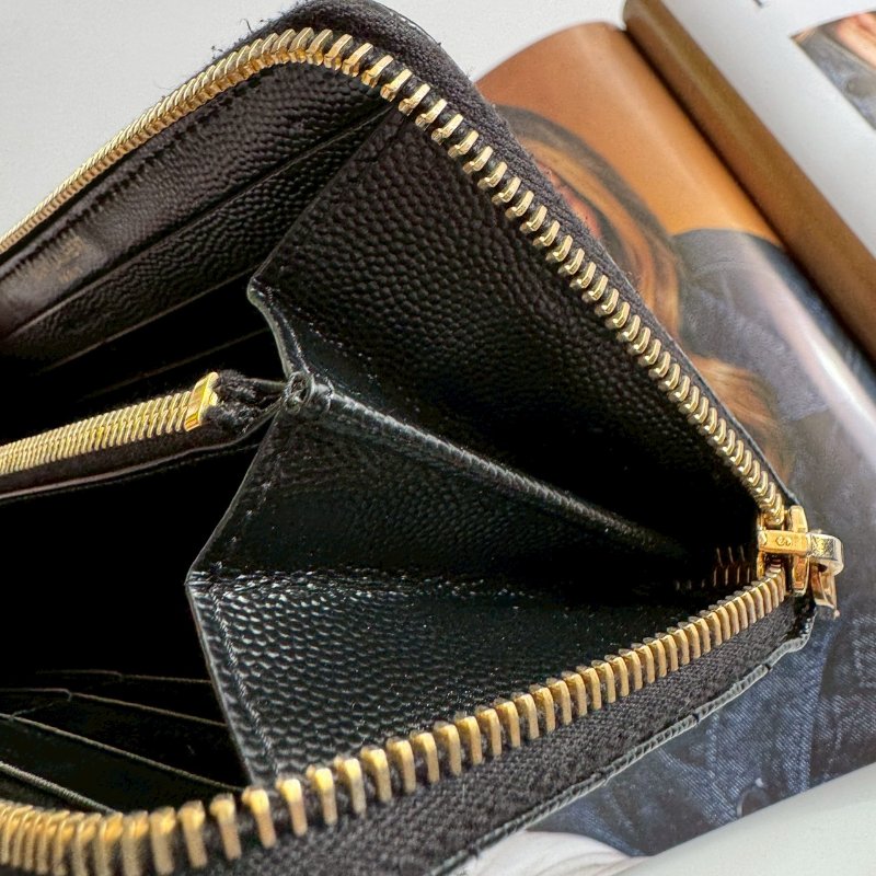 ✨經典熱銷款 YSL 黑色荔枝皮拉鍊長夾-17