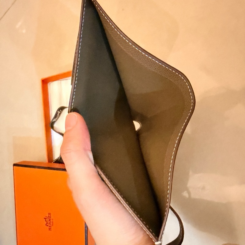 Hermès Bearn大象灰銀扣短夾錢包B刻-3