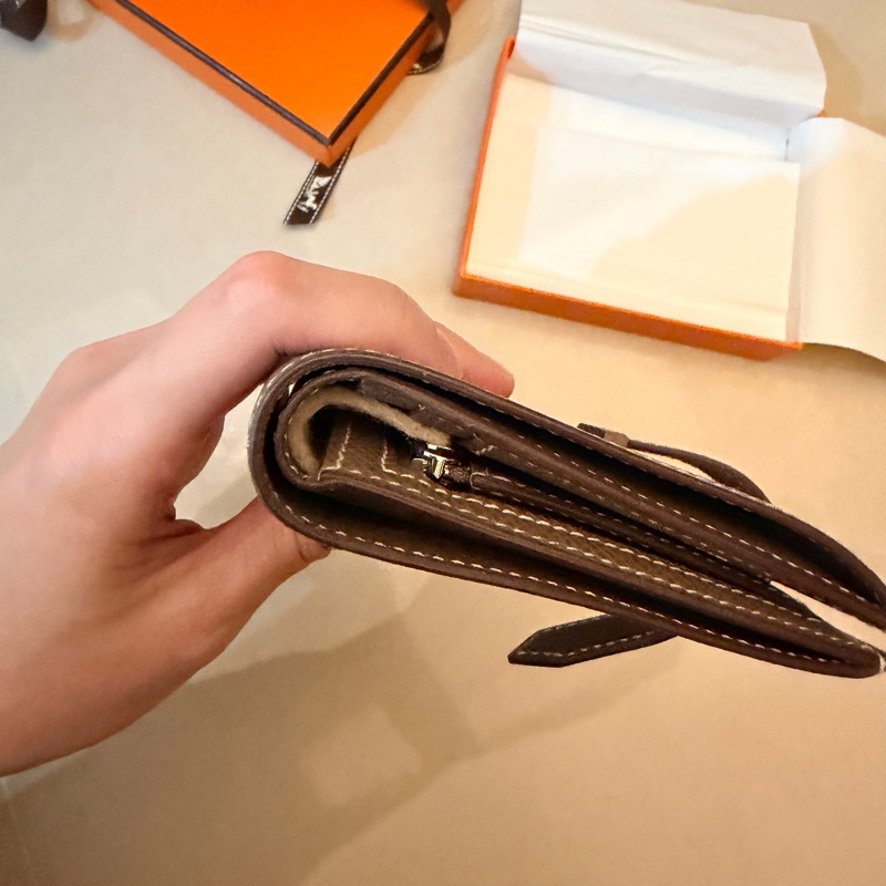 Hermès Bearn大象灰銀扣短夾錢包B刻-11