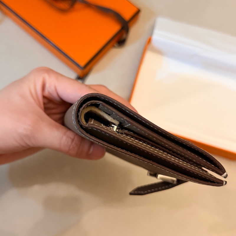 Hermès Bearn大象灰銀扣短夾錢包B刻-13