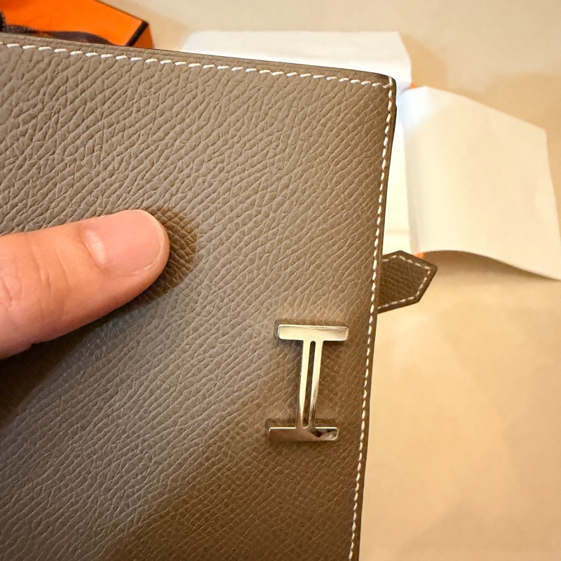 Hermès Bearn大象灰銀扣短夾錢包B刻-14