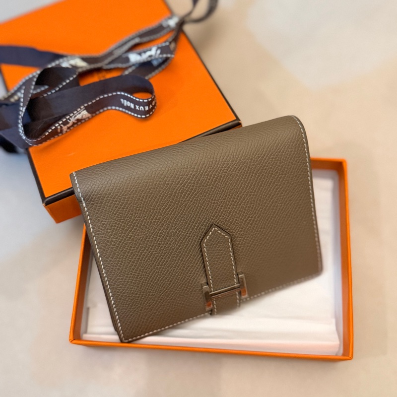 Hermès Bearn大象灰銀扣短夾錢包B刻-23