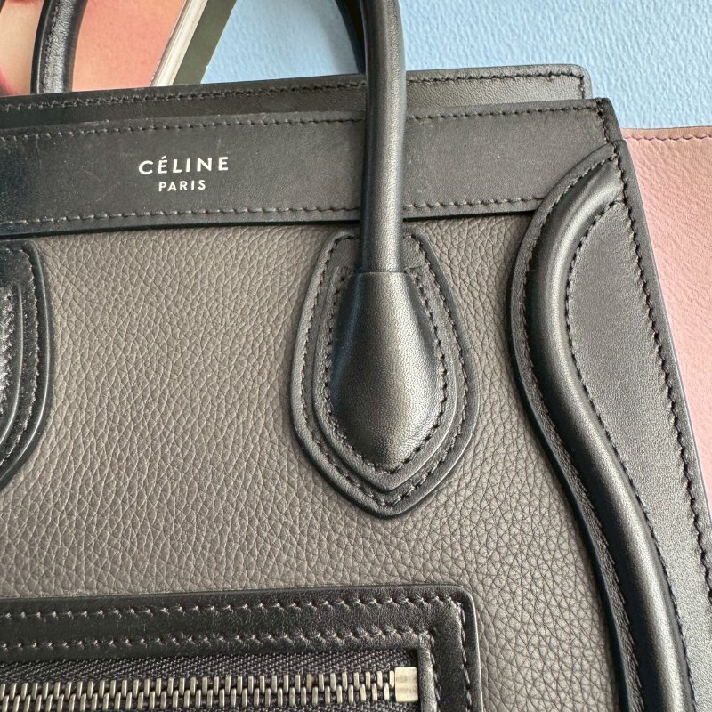 ✨流行回歸 Celine 芋紫色拼黑色nano囧包-10