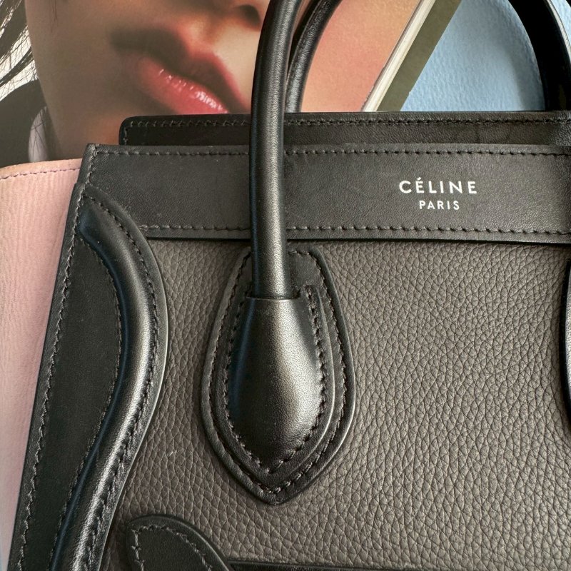 ✨流行回歸 Celine 芋紫色拼黑色nano囧包-11