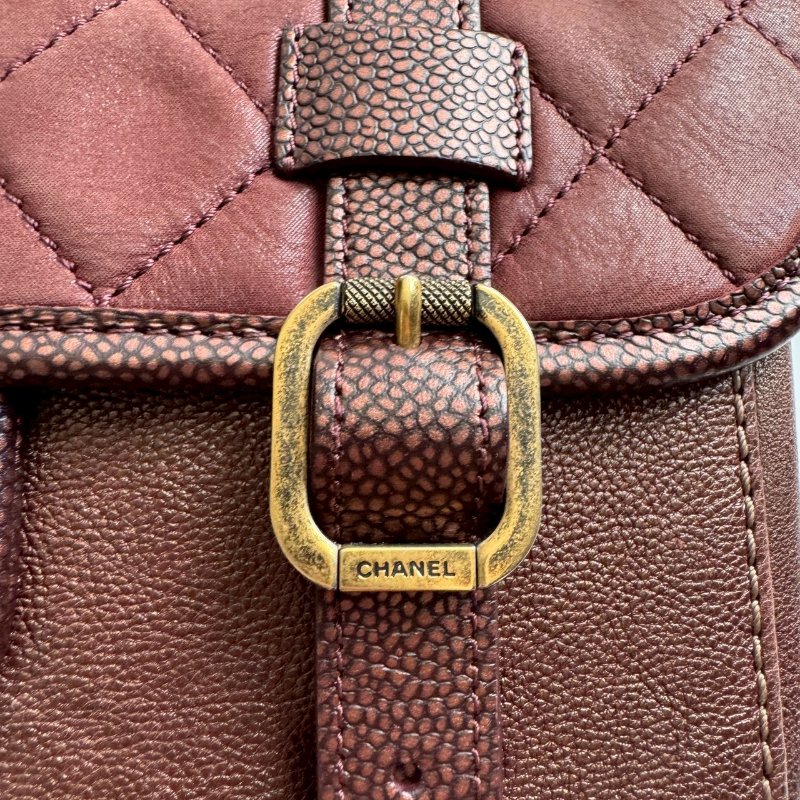 🎉10萬不到 Chanel Paris-Bombay 酒紅拼羊皮學院風橫式斜背包-12