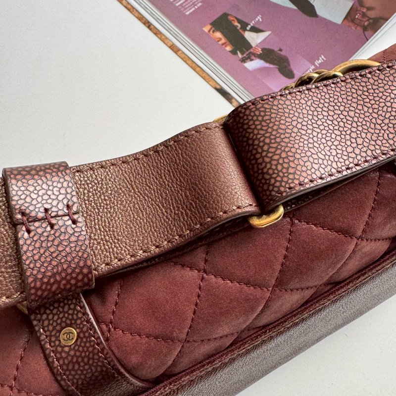 🎉10萬不到 Chanel Paris-Bombay 酒紅拼羊皮學院風橫式斜背包-20