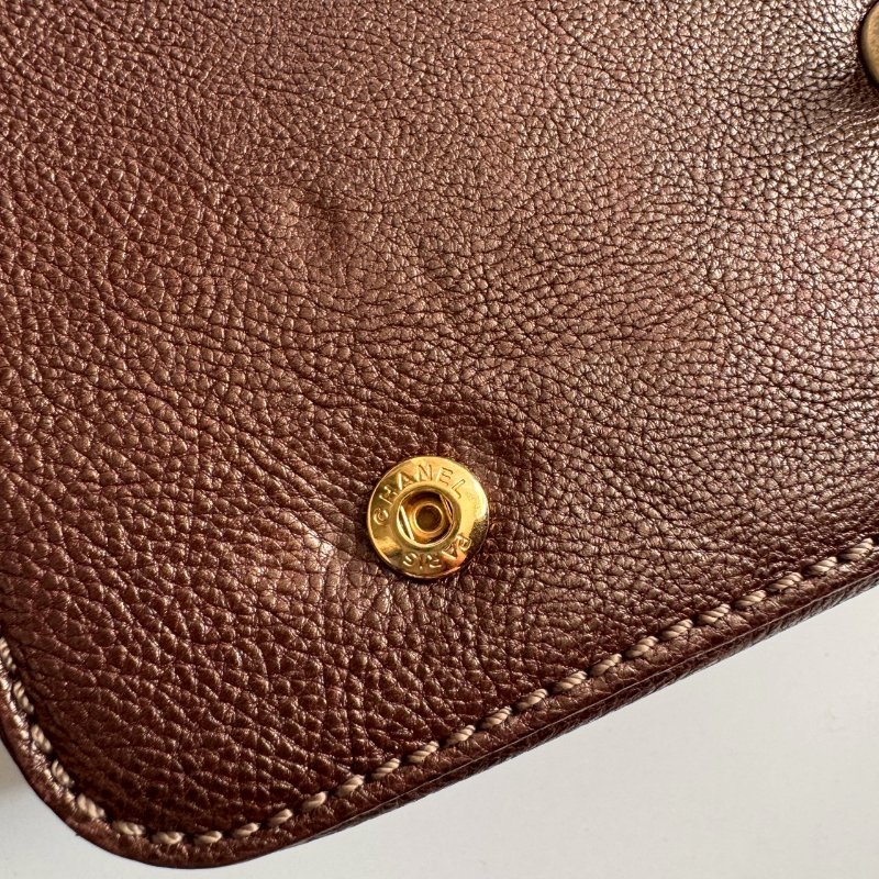 🎉10萬不到 Chanel Paris-Bombay 酒紅拼羊皮學院風橫式斜背包-24