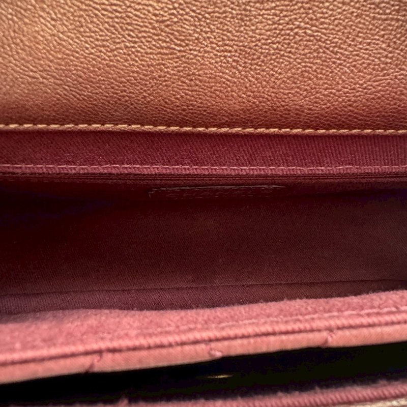 🎉10萬不到 Chanel Paris-Bombay 酒紅拼羊皮學院風橫式斜背包-28