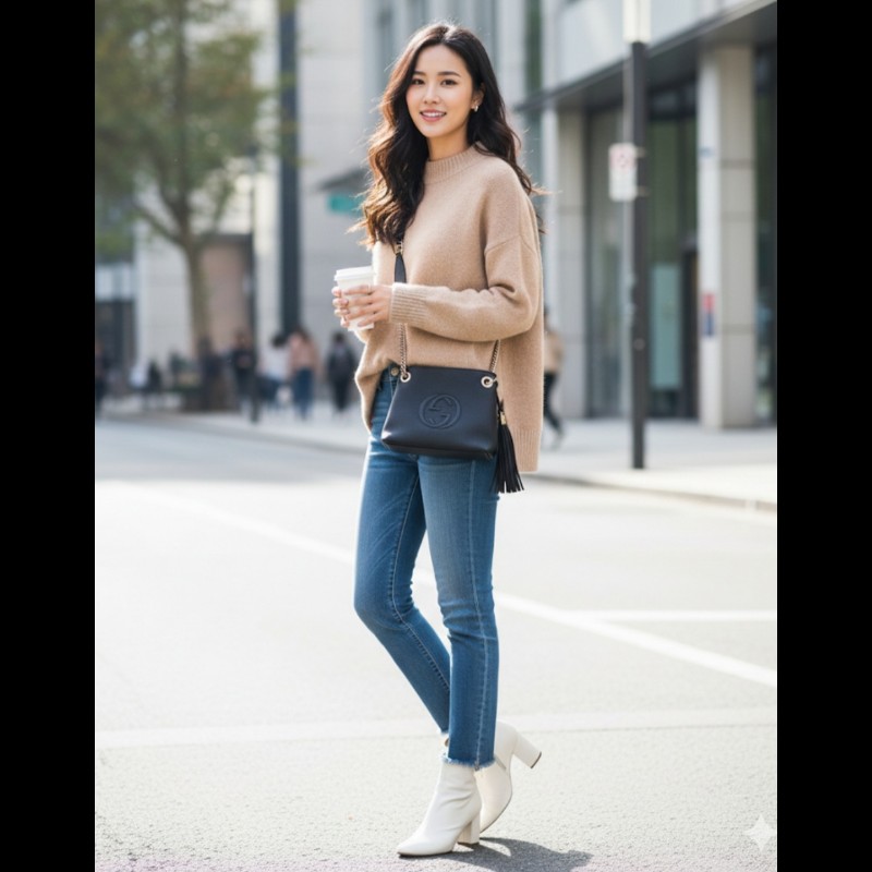 Gucci soho 黑色荔枝牛皮流蘇 肩背包 斜背包 小號-3