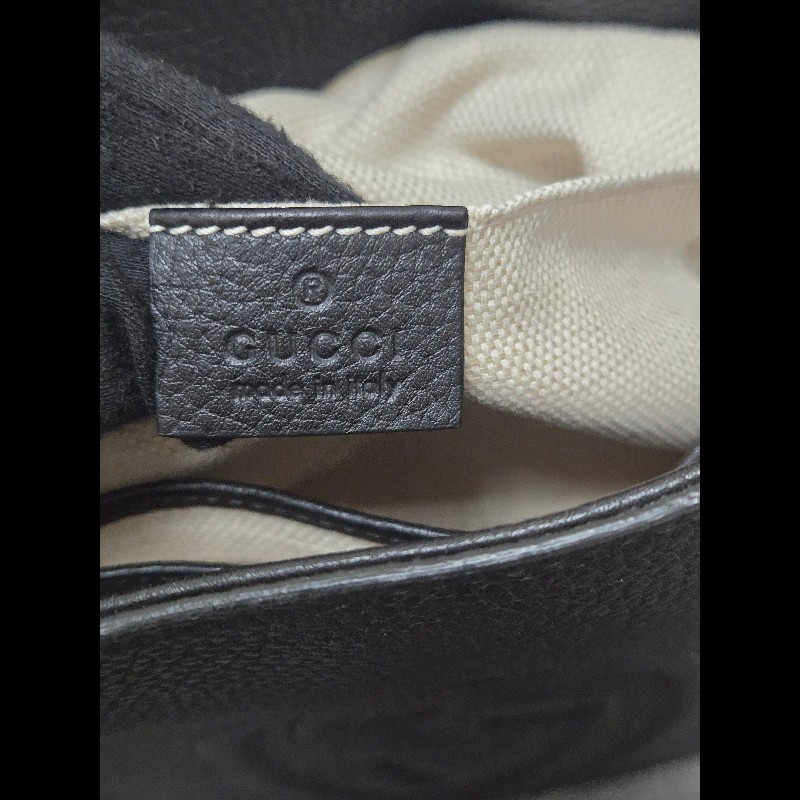 Gucci soho 黑色荔枝牛皮流蘇 肩背包 斜背包 小號-23