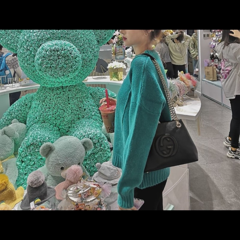 Gucci soho 黑色荔枝牛皮流蘇 肩背包 斜背包 小號-3