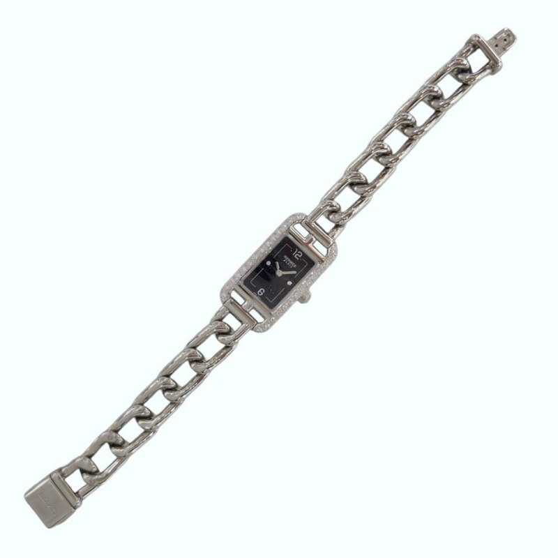 愛馬仕 Nantucket PM 鑽石精鋼砂金石錶盤海軍藍 NA2.133 29毫米石英女錶-3